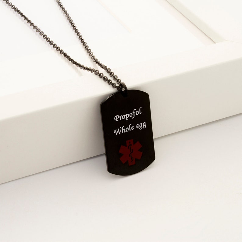 Medical Alert ID Dog Tag Necklace - Personalized Alert Medical Necklace ...