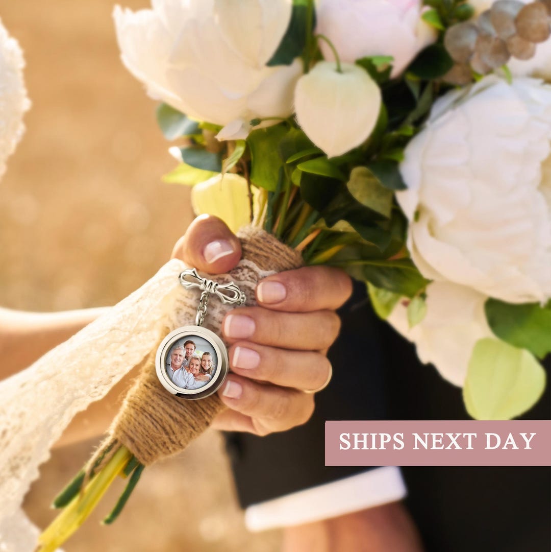 Personalized Gift for Bride - Wedding Bouquet Charm Custom Photos ...