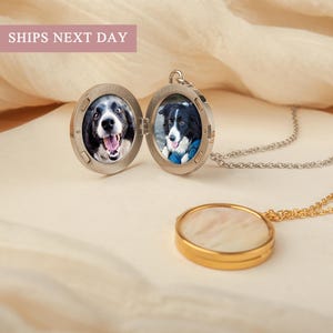 Custom Locket Necklace with Pet Photos - Personalized Locket - Pet Locket Necklace - Pet Memorial Jewelry - Dog Photo Necklace for Her