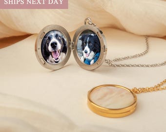 Custom Locket Necklace with Pet Photos Personalized Locket Pet Locket  Necklace Pet Memorial Jewelry Dog Photo Necklace for Her