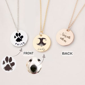 Dog Mom Necklace - Custom Actual Dog Nose Print Necklace - Paw Print Necklace - Pet Memorial Jewelry Grandma Gift Mom Gift