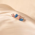 Custom Two Stone Earrings - Birthstone Heart Earrings - toi et moi Earrings - Anniversary Gifts for Wife - Birthday Gift for Friends