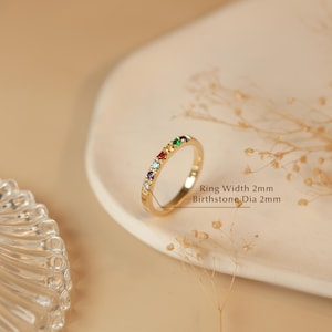 Personalized Gifts For Mom - Multi Birthstone Ring Gold - Dainty Birthstone Ring - Family Birthstone Mothers Ring - Custom Grandma Gift image 4