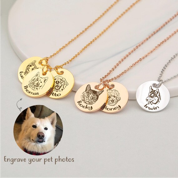 Pet Portrait Custom Dog Necklace Custom Dog Gifts Pet Necklace for Women Handmade Jewelry Personalized Pet Mom Gift Christmas Gift Etsy
