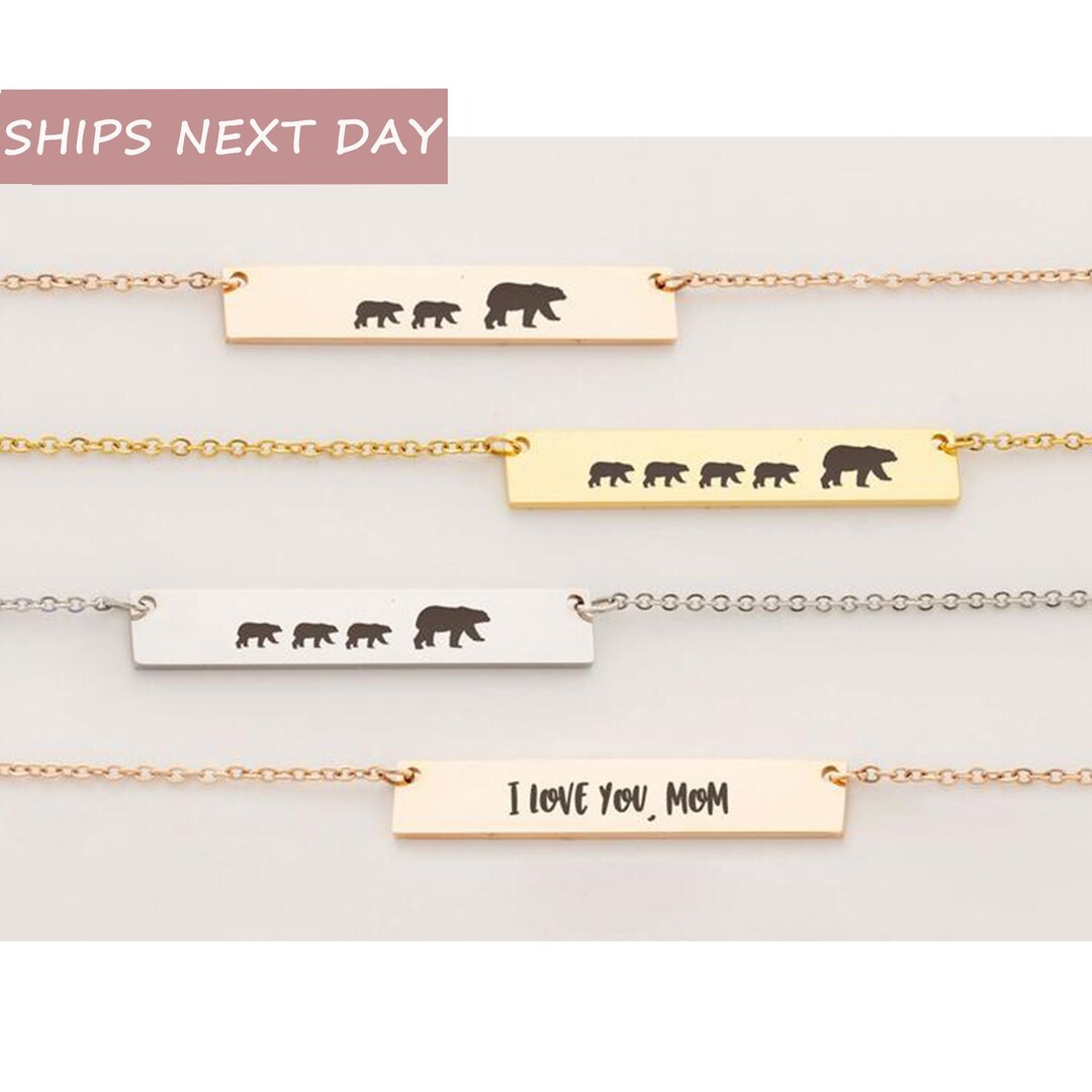 Custom Mama Bear Necklace Personalized Mama Bear Necklace With Cubs Mom ...