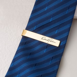 Handwriting Tie clip Custom Tie Clip Memorial Tie Clip Personalized Signature Tie Clip Father of the Groom Gift image 8