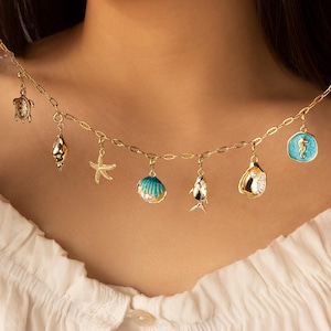 Summer Charms Necklace - Build Your Own Custom Charm Necklace for Women - Personalized Charm Necklace for Her - Multi Charm Necklace