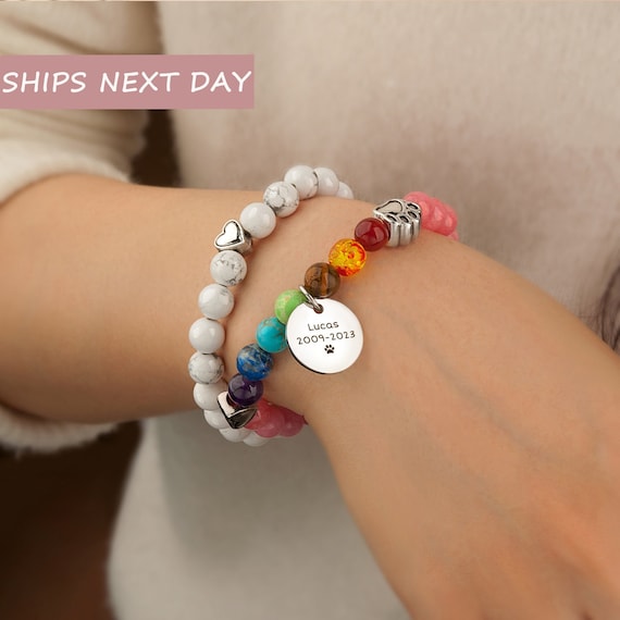 Personalized pet memorial clearance bracelets