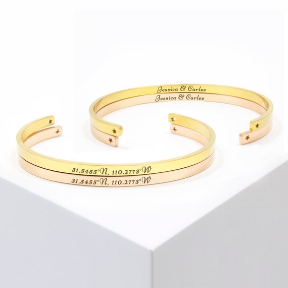 Best Friend Gift Sister Bracelet Set of 2 Engraved Friendship