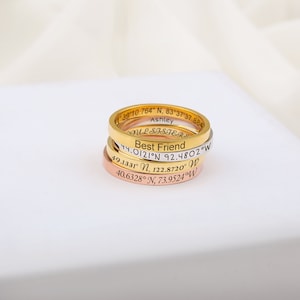 Custom Word Ring Inside Engraved Ring Dainty Name Ring Personalized Stacking Ring Gift Unisex Ring Gift For Boyfriend image 7