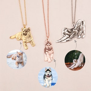 Pet Photo Necklace - Pet Portrait Custom from Photo - Personalized Cat Pendant Necklace - Pet Memorial Jewelry - Pet Lover Gifts