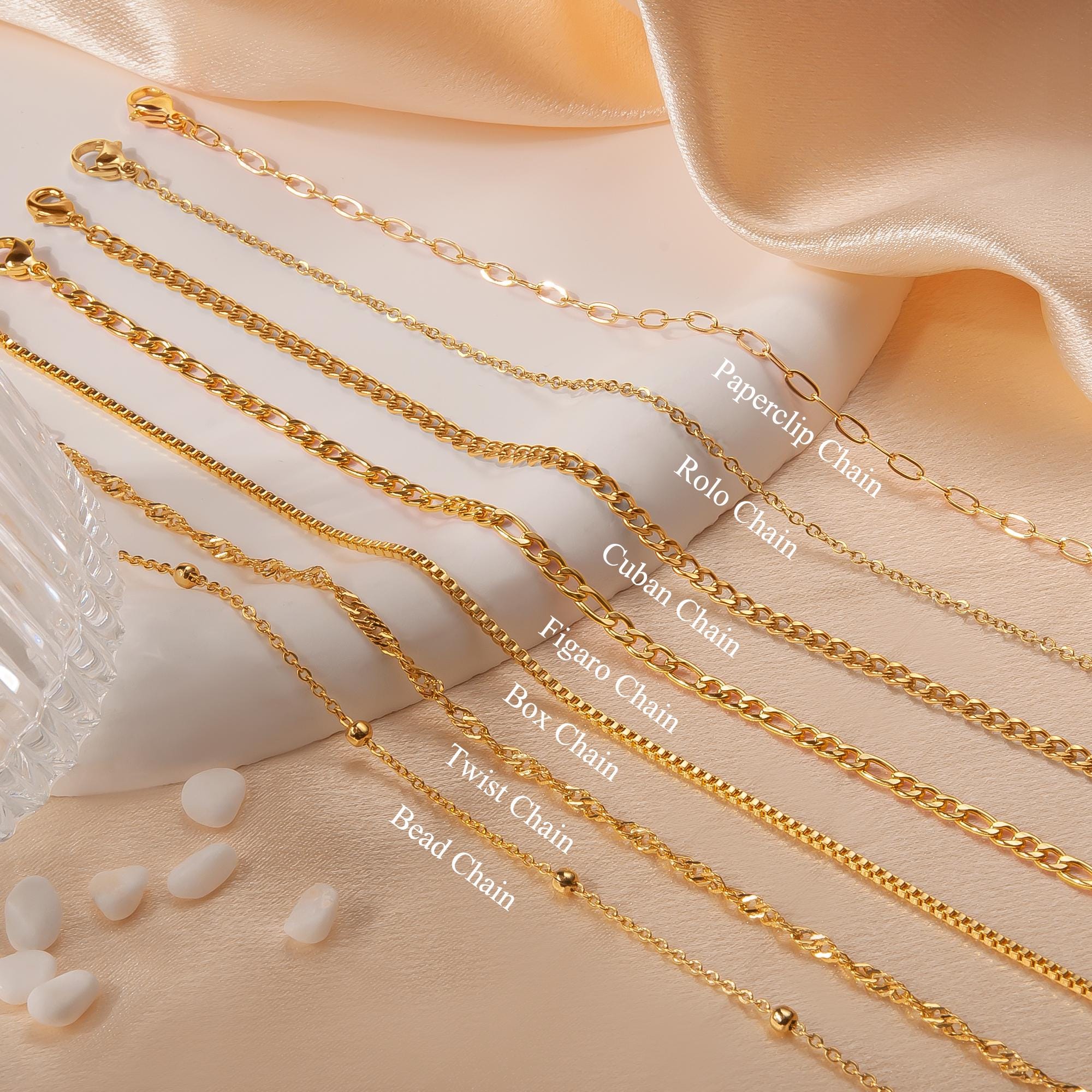 18K Gold Chain Necklace Collection - Variety of Styles - Everyday