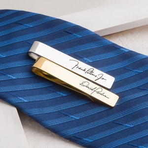 Handwriting Tie clip Custom Tie Clip Memorial Tie Clip Personalized Signature Tie Clip Father of the Groom Gift image 2