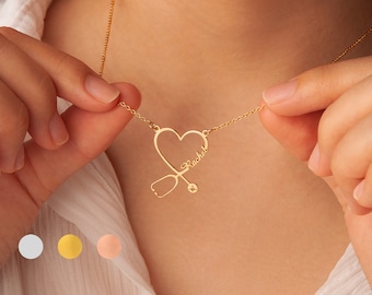 Buy Personalized Stethoscope Necklace With Name Nurse Gift