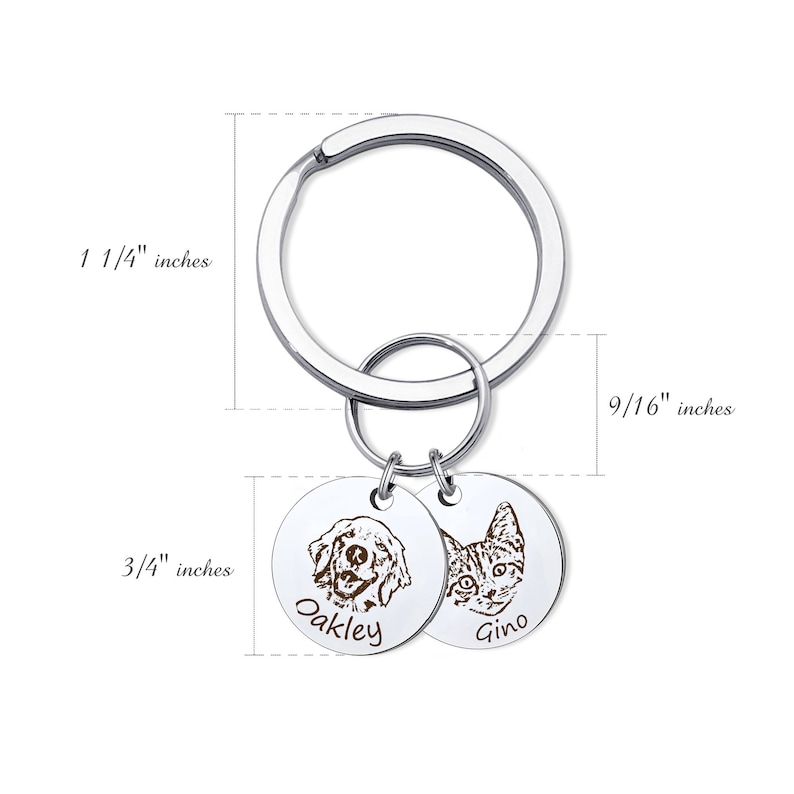 Dog Dad Gift  Pet Portrait Keychain  Dog Keychain Custom  image 5