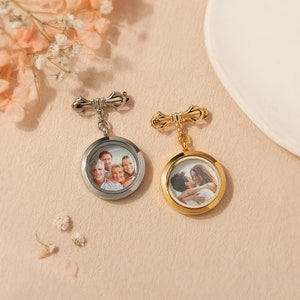 Personalized Gift for Bride Wedding Bouquet Charm Custom Pet Photos Bridal Bouquet Pins Charm Wedding Memory Bouquet Charm image 3