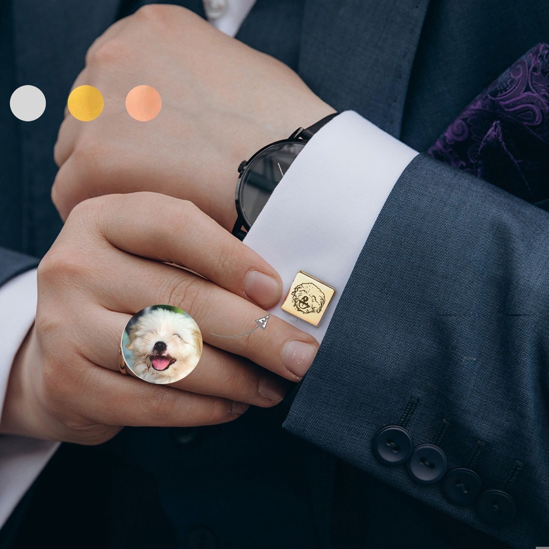 Custom Cufflinks Pet - Pet Portrait Custom - Pet Cuff Links - Dog Cuff ...
