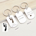New Dad Gift - Footprint Keychain Custom Keychain - Baby Footprint Keychain with Name - Gift For Husband from Wife - First Fathers Day Gifts