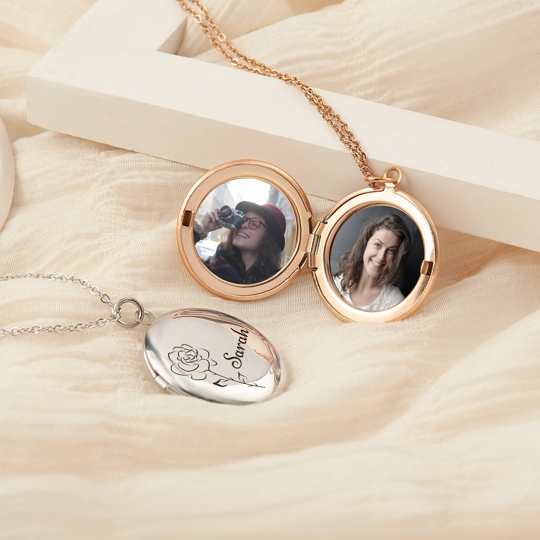 Gifts for Girlfriend Custom Photo Locket Photo Locket Name Locket