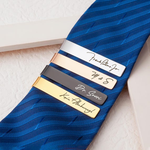 Handwriting Tie clip - Custom Tie Clip - Memorial Tie Clip - Personalized Signature Tie Clip - Father of the Groom Gift