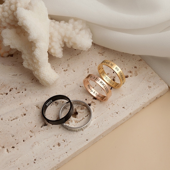 Yin And Yang Matching Rings For Him Stainless Steel Engraved Rings