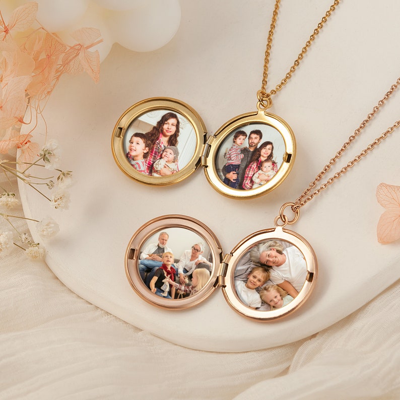 Small Photo Locket Locket With Photos - Photo Locket Necklace - Engraved Locket ...