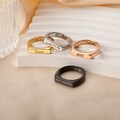 Gift Ideas for Her - Engraved Ring - Roman Numeral Ring - Custom Name Bar Ring - Stainless Steel Ring - Horizontal Bar Ring
