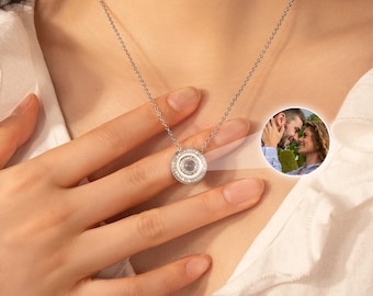 Projection Necklace - Personalized Photo Jewelry - Custom Picture Inside Pendant Girlfriend Gift - Memorial Gift for Her - Best Friend Gift
