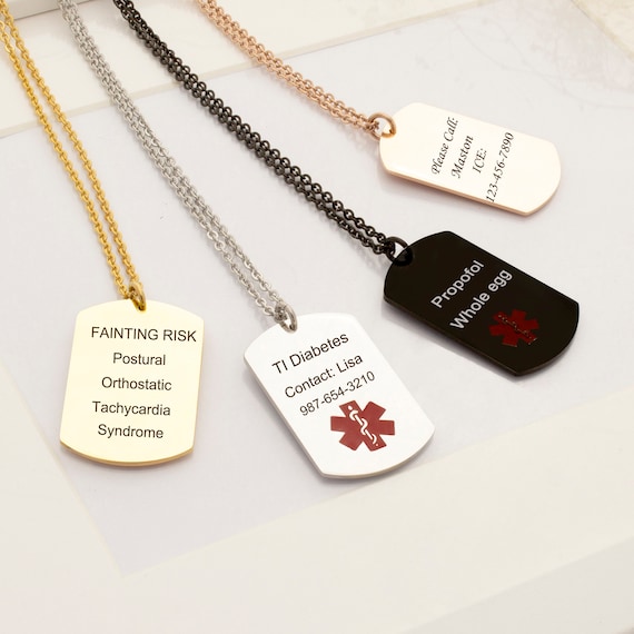 Mens 2024 medical necklace