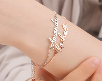 Name Bracelet in 925 Sterling Silver - Personalized Name Bracelet - Dainty Name Bracelet for Women - Handmade Jewelry for Her - Bff Bracelet