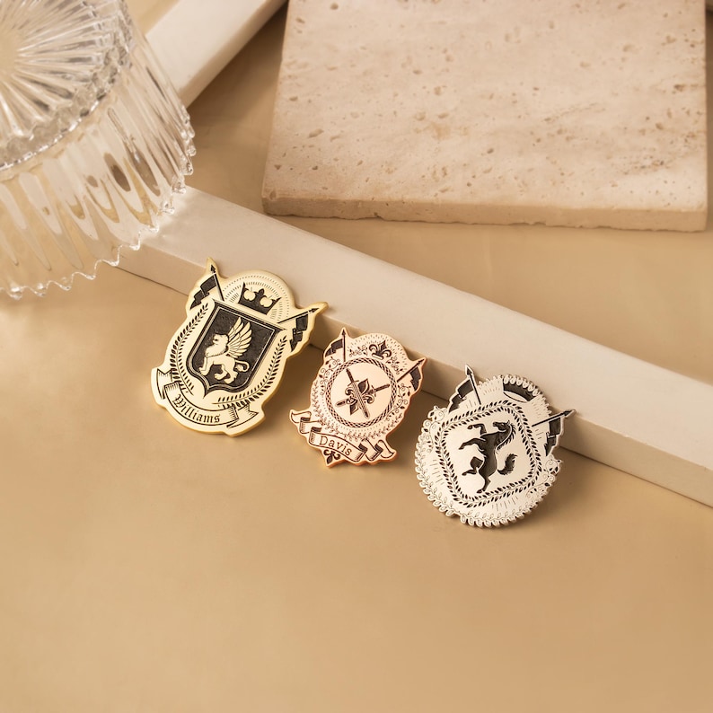 Custom Brooch Logo Irregular Pin - Personalized College Emblem Pin ...