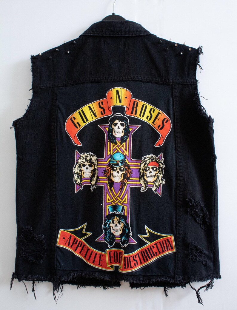 Guns N Roses Sleeveless Denim Jacket | Etsy