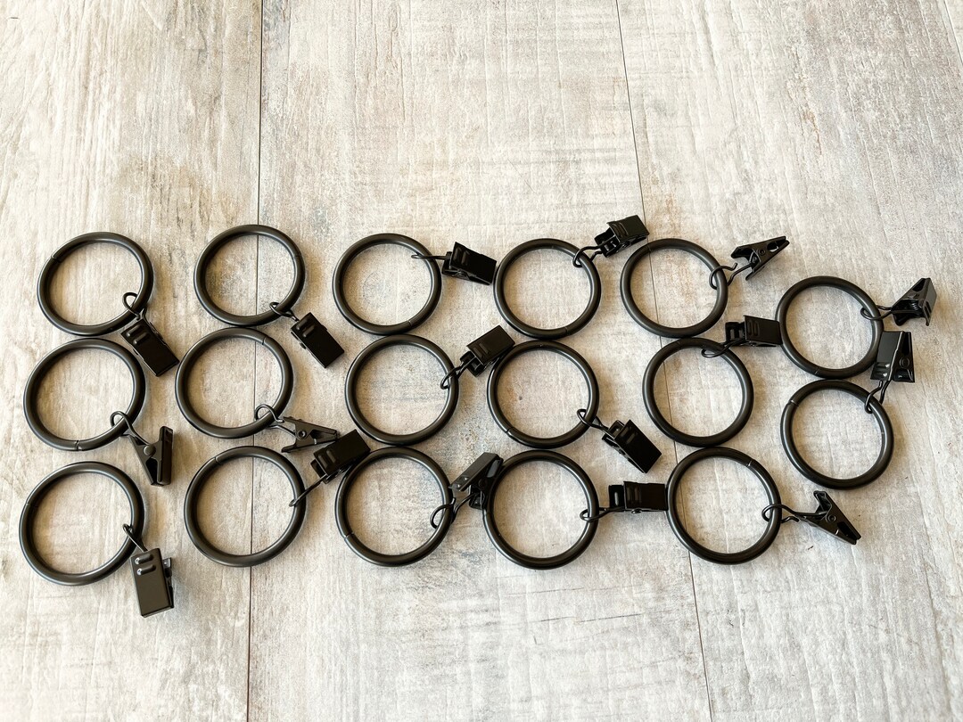Set of Silent Sliding Curtain Rings With Pincer Clips Cafe Etsy