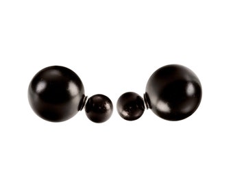 Double Dot double boucle d’oreille perle/noir mat