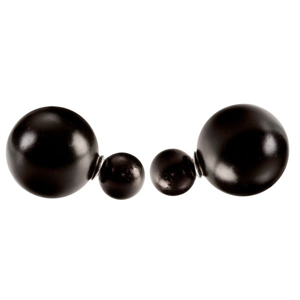 Double Dot double boucle d’oreille perle/noir mat