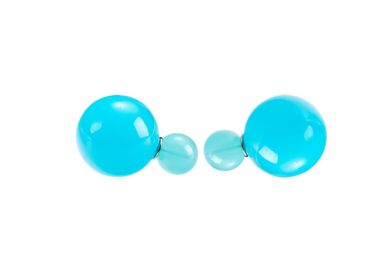 Double Dot Earrring / blue turquoise image 1