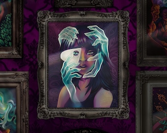 Gothic Seance Art Print -  &quot;Rule One: Always Say Goodbye&quot; Haunted Planchette, Dark Fantasy