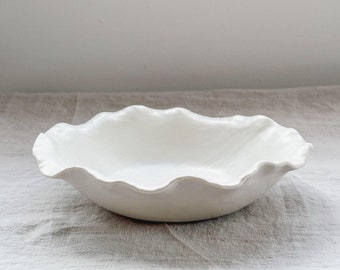 Porcelain Frill Small Bowl, Stoneware, Handmade Ceramic Dinnerware