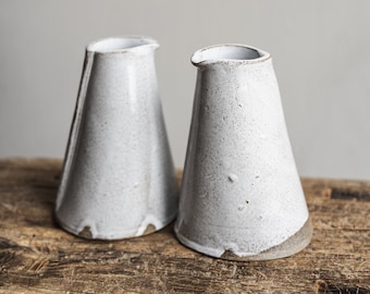 Aires Glossy white Jug, handmade stoneware