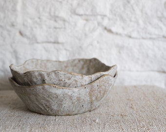 Toasted Off-White Natural Cereal Bowl, soup bowl, stoneware white bowl