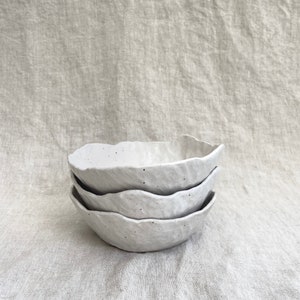 White Flecked Handmade Ceramic Cereal Bowl