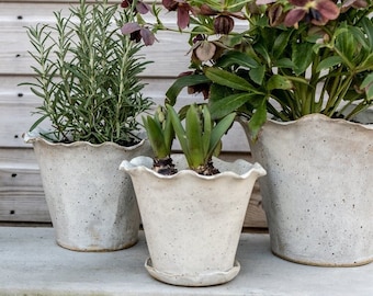 Ebba Giardino Handmade Planter, stoneware pottery, floral display