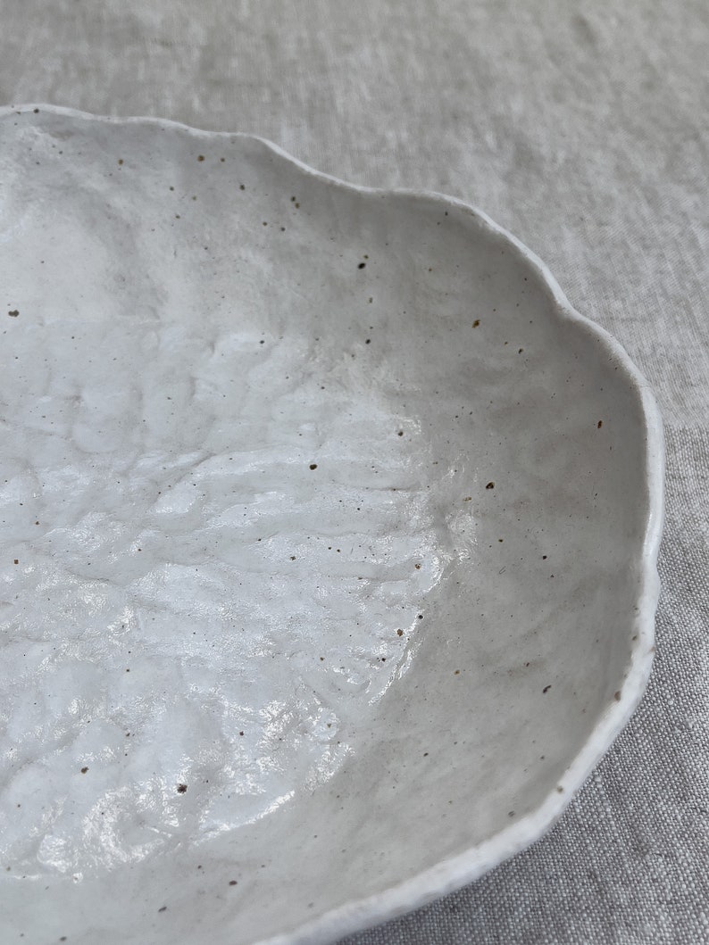 White Flecked Handmade Pasta Bowl image 4