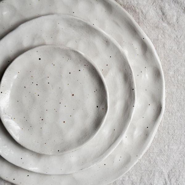 White Ceramic Plate Etsy