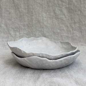 White Flecked Handmade Pasta Bowl