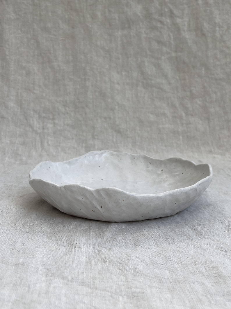 White Flecked Handmade Pasta Bowl image 3