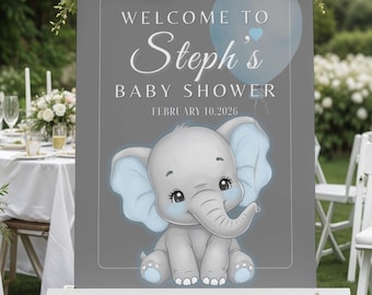Elephant Baby Shower Welcome Sign | Neutral Nursery Decor | Printed Poster