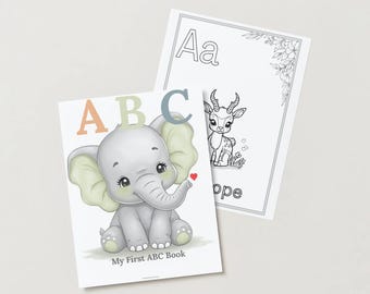 My First ABC Animal Coloring Book Digital Print| Toddler Learning Worksheets (PDF Printable)