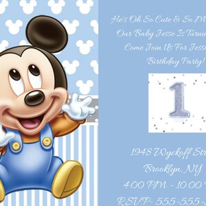 Baby Mickey Mouse Party Shower Birthday Invitations Mickey Etsy Baby Mickey Mouse Party Shower Birthday Invitations Mickey Etsy
