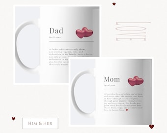 Definition of a Mom & Dad Matching Mug Design: Heartfelt Gift for Mom and Dad (Digital Download PNG)